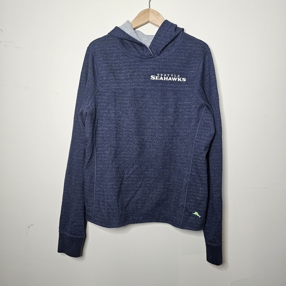Tommy Bahama Football Seatle Seahawks Reverseable Hoodie Size Medium - Picture 9 of 12